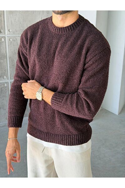 FO4RBS Soft Textured Boucle Sweater Bitter Brown