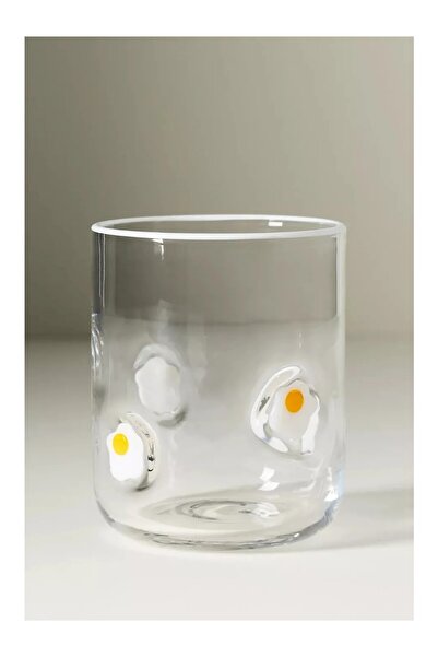 Anthropologie The Icon Food & Drink Handmade Bead Detailed Glass Cup