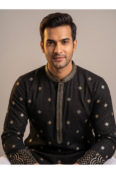 SILK INDIA Men's Kurta Pyjama Set