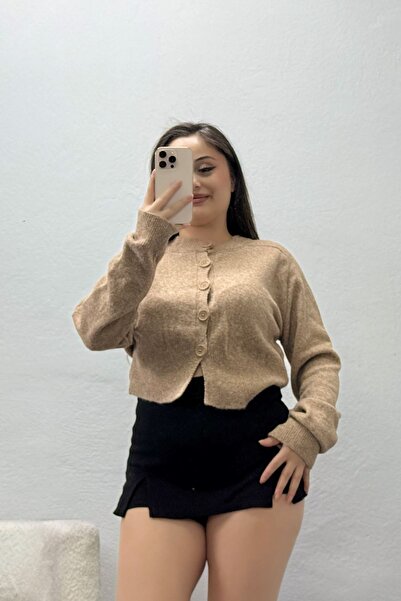 BELENDİR Women's Buttoned Knitwear Cardigan Light Brown