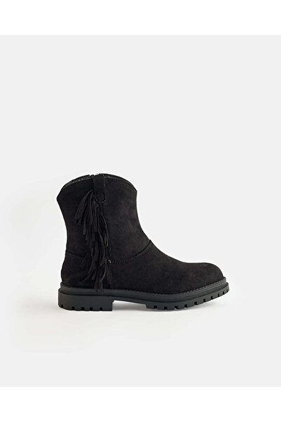 REDTAG Girls Black Tassel Detail Ankle Boots
