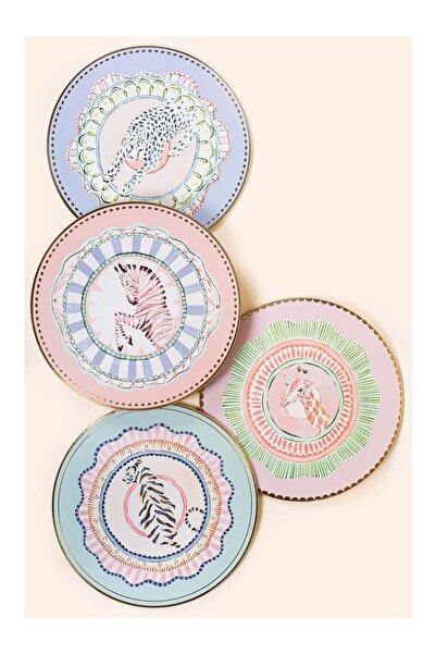 YVONNE ELLEN American Servies with Round Cork Backrest (Set of 4)