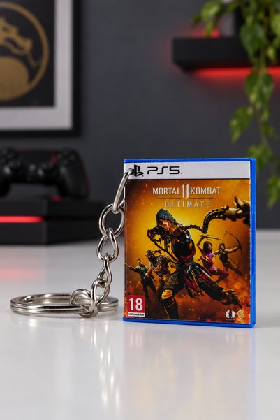 NEORA سلسلة مفاتيح على شكل صندوق ألعاب مصغر لـ Mortal Kombat 11 PS5