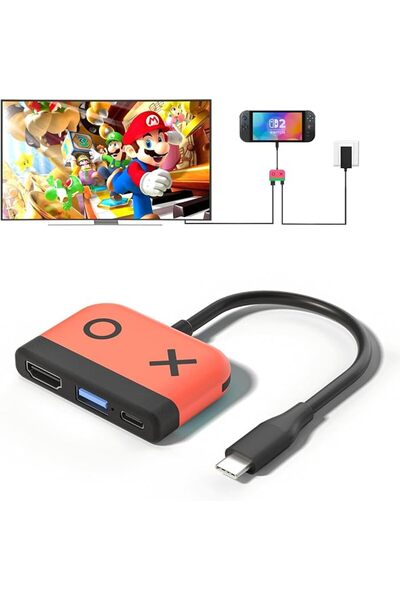 GENERAL محول HDMI لجهاز نينتندو سويتش، قاعدة توصيل محمولة من النوع C مع منفذ ...