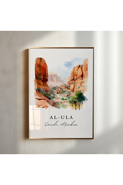 ALAYRA International Al-Ula Canyon Painting (30x40 cm) With Outer Frame for V...