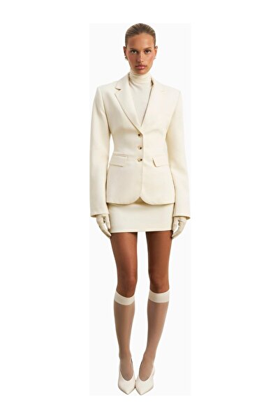 BECAUSE OF ALICE Single Breasted Cinched Waist Blazer Women's Jacket