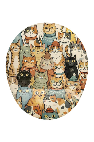 iyi fikirler Sevimli Tombul Kediler Desenli Bilek Destekli Mouse Pad