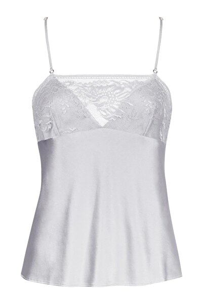 Aubade Midnight Whisper Thin Strap Top, Flowing Silk, Elegant Lace Detail