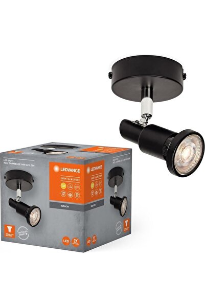 Ledvance سبوت LED GU10 1x3.4W، 230 لومن، 2700 كلفن، أسود، مصباح سقف قابل للتعديل