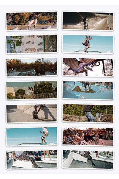 OEM Skate Park Sticker Pack, 14 Themed Stickers, Waterproof Vinyl