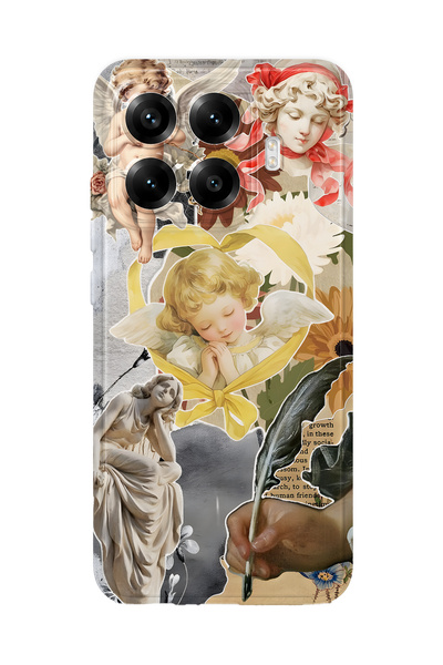 FLAMENKO Xiaomi 17t Pro Compatible Angels and Sculpture Collage Pattern Trans...