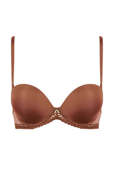 Aubade Sheer Emotion Bandeau Bra with Underwire, Removable Straps, and Graphi...
