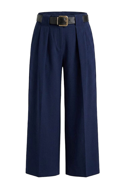 Gökkuşağı Gömme Köprü Palazzo Pants - Navy Blue Dark Blue