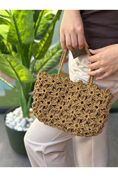 BAGS Çiçekli hasır çanta