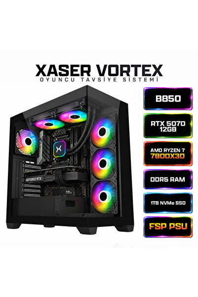 XASER Vortex X280 Ryzen 7 7800X3D 32GB DDR5 Ram 1TB M.2 NVMe SSD 12GB RTX5070...
