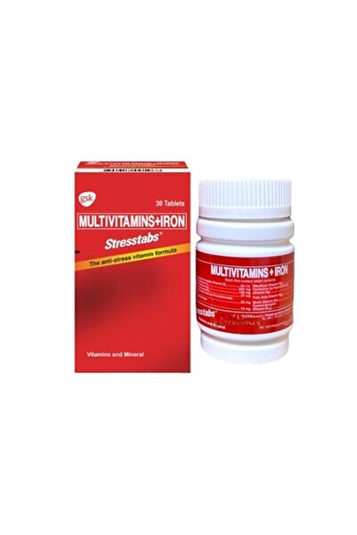 GSK STRESSTABS - Multivitamins + Iron - Anti Stress Vitamin Formula 30 Tablets
