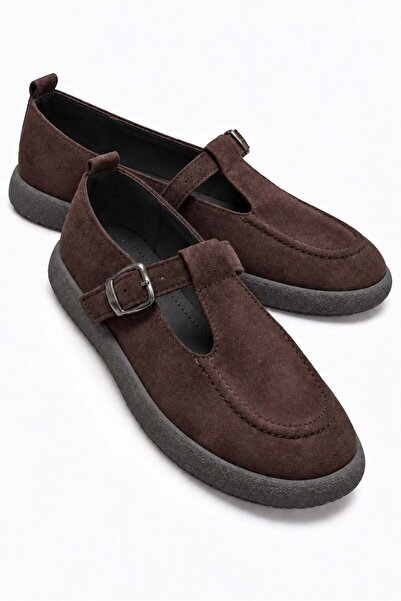 CCWAY AYAKKABI Γυναικεία ζώνη με αγκράφα Loafer ΚΑΦΕ ΣΟΥΕΤ