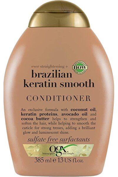 OGX Brazilian Keratin Smooth Conditioner, Nourishes & Strengthens Damaged Tre...