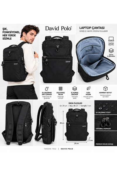 DAVID POLO Unisex Backpack-Laptop Bag
