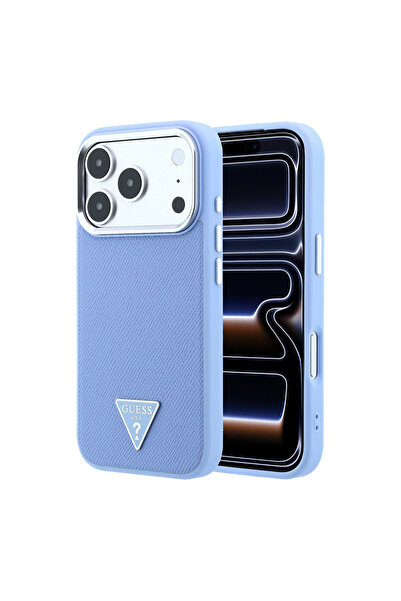 Guess iPhone 18 Pro Max Kılıf Orjinal Lisanslı M-safe Özellikli Grained Trian...