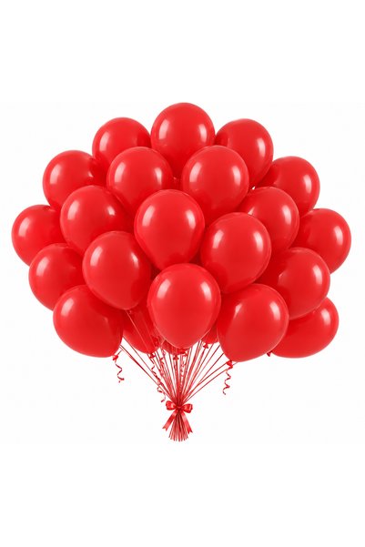 genaja Set 25 Baloane Latex Roșii 26 cm, Rezistente, Decor Petrecere, Aniversare