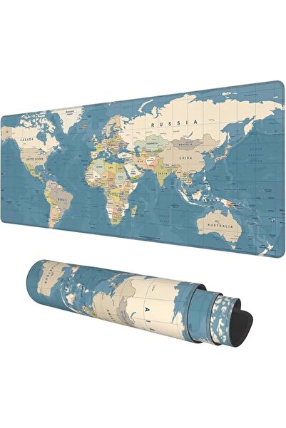 GENERAL Desk Mat, Blue Vintage World Map Extended Gaming Mouse Pad Large, 31....