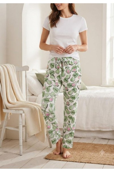 Serena Set 3 / pantaloni de pijama cu imprimeuri florale și carouri