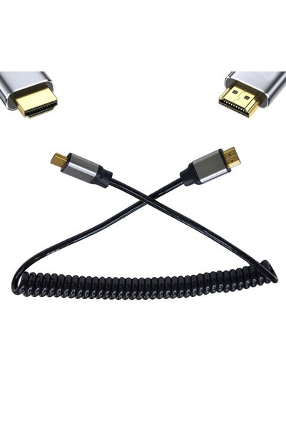 KEEPRO HDMI Spiral Spring Extendable Full Hd 4K 60Hz Cable That Extends from 50cm to 2m