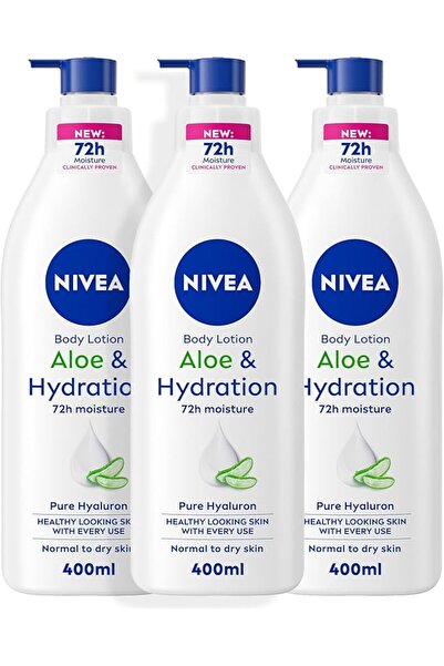 Nivea Body Lotion for Normal to Dry Skin, Aloe & Hydration with 100% Pure Hya...