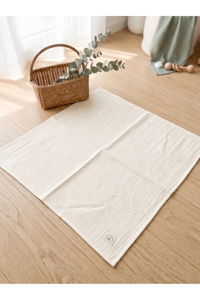 Bebek Alt Açma Örtüsü Müslin Kumaş 60x70 cm Naturel 2'li Set