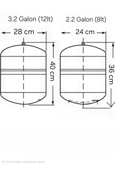 TANKWELL - TANKLIFE 3.2 Galon (12LT) Çelik Su Arıtma Cihazı Tankı, Çelik Tank NSF VE FDA ONAYLI