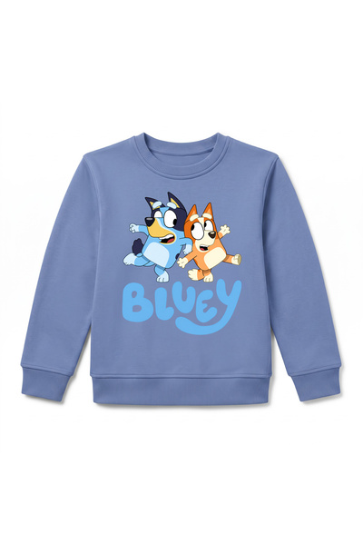 URBANTRENDSTORE سويت شيرت شتوي فاخر للأطفال مطبوع عليه Bluey، سطح داخلي ناعم