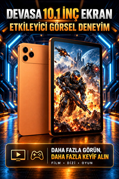 Genel Markalar 10.1 İnçTablet 16 GB RAM 512 GB Hafıza SIM Kartlı 8000 mAh BTK...