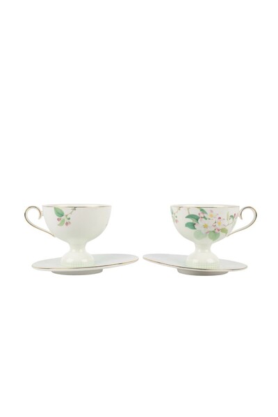 Generic Brand Mint Petal 2-Piece Coffee Cup Set 90Cc Kitchen > Boutique Porce...