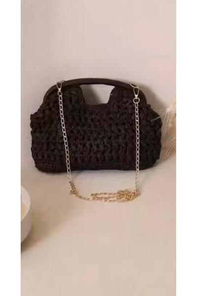 İNCİ ÇEYİZ Hand Knitted Paper Thread Women's Portfolio Chain Hand and Shoulde...