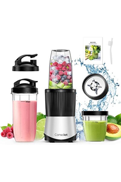 Consciot CB08 11-Piece Blender for Kitchen and Personal Size, Blend Shakes an...