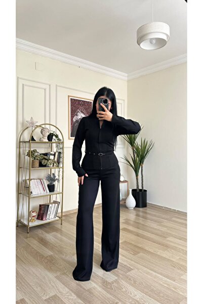 YELZEY BUTİK Dik Yaka Fit Takım