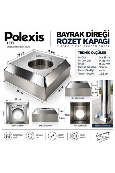 Bayrak Direği Rozet Kapağı 139mm