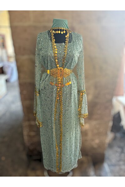 Yöresel Çeyrekli Kaftan Şal ve Kemer Dahil (38-50 Beden Uyumlu)