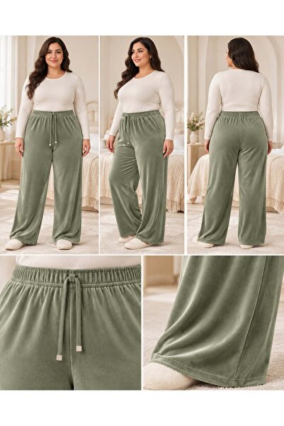 Lady Queen Fransız Kadife Battal Beden Pijama Altı 8021
