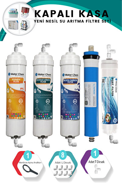 Water Chem Kapalı Kasa İki Tarafı Quick 5’li Filtre Seti (NSF ve WRAS Belgeli...