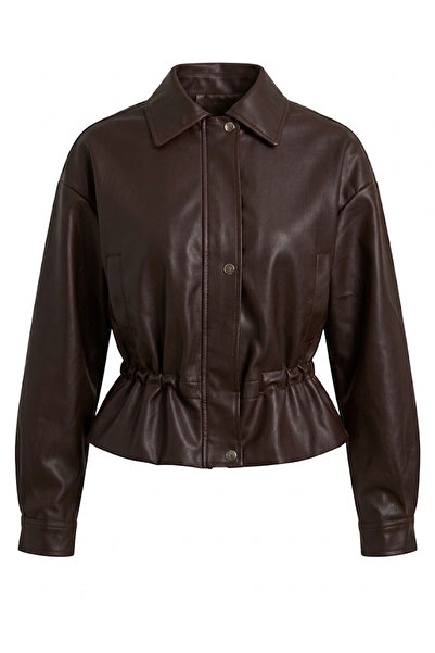 Noa&Noa Flato Pocket Bottom Lace-Up Leather Jacket - Bitter Brown Bitter Brown