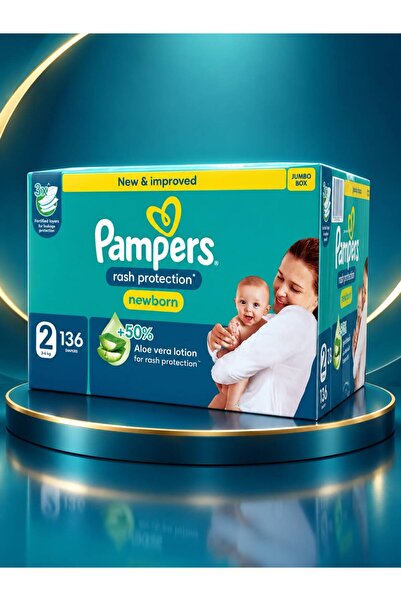 Pampers حفاضات للحماية من الطفح الجلدي مقاس 2 صندوق 136 حفاضة
