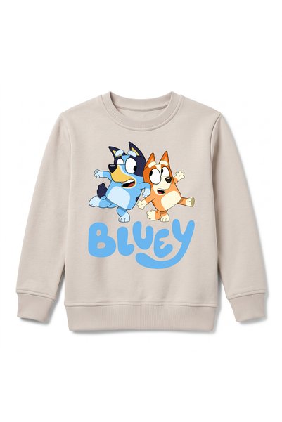 URBANTRENDSTORE Bluey Baskılı Çocuk Premium Kışlık Sweatshirt Yumuşak Şardonl...