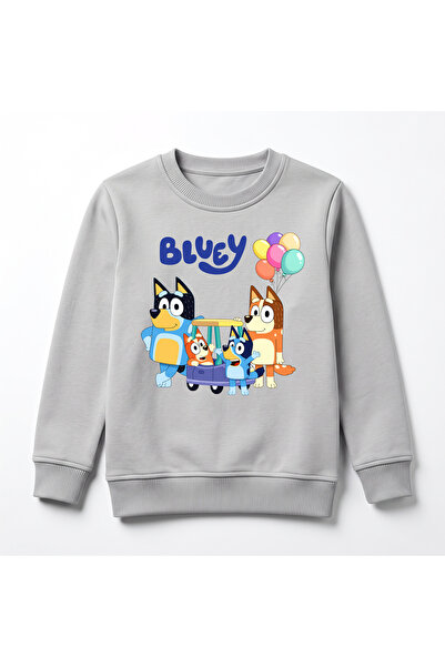 URBANTRENDSTORE سويت شيرت شتوي فاخر للأطفال مطبوع عليه Bluey، سطح داخلي ناعم