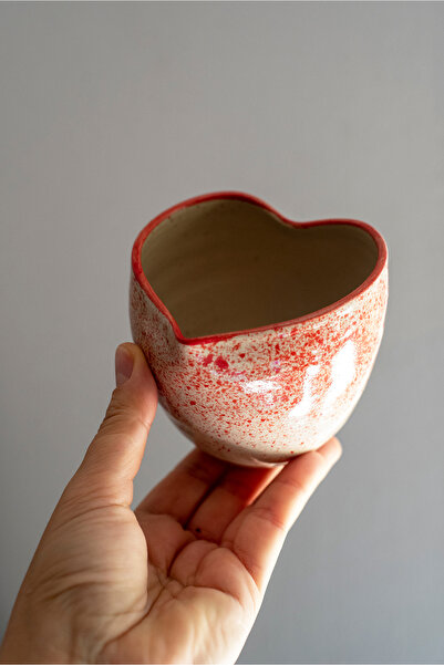 Generic Brand Ceasca cafea in forma de inima, handmade, pictata manual.