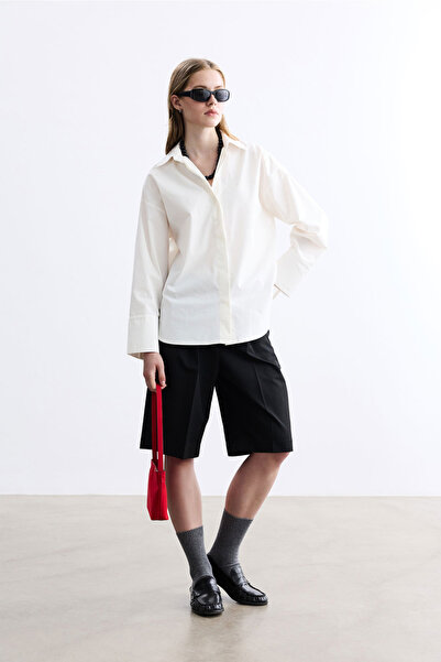 BE BLUE Ekru Button Detail Shirt