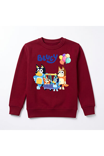 URBANTRENDSTORE سويت شيرت شتوي فاخر للأطفال مطبوع عليه Bluey، سطح داخلي ناعم