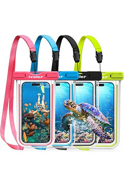 iVoler Waterproof Phone Case, [4 Pack] Waterproof Universal Phone Case 6.2 in...