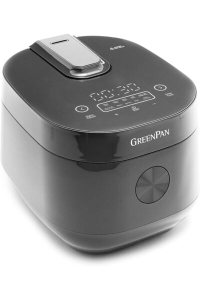 Greenpan Carb Reducing Electric Rice Cooker, 4 Cups Uncooked/8 Cooked Rice, 1...